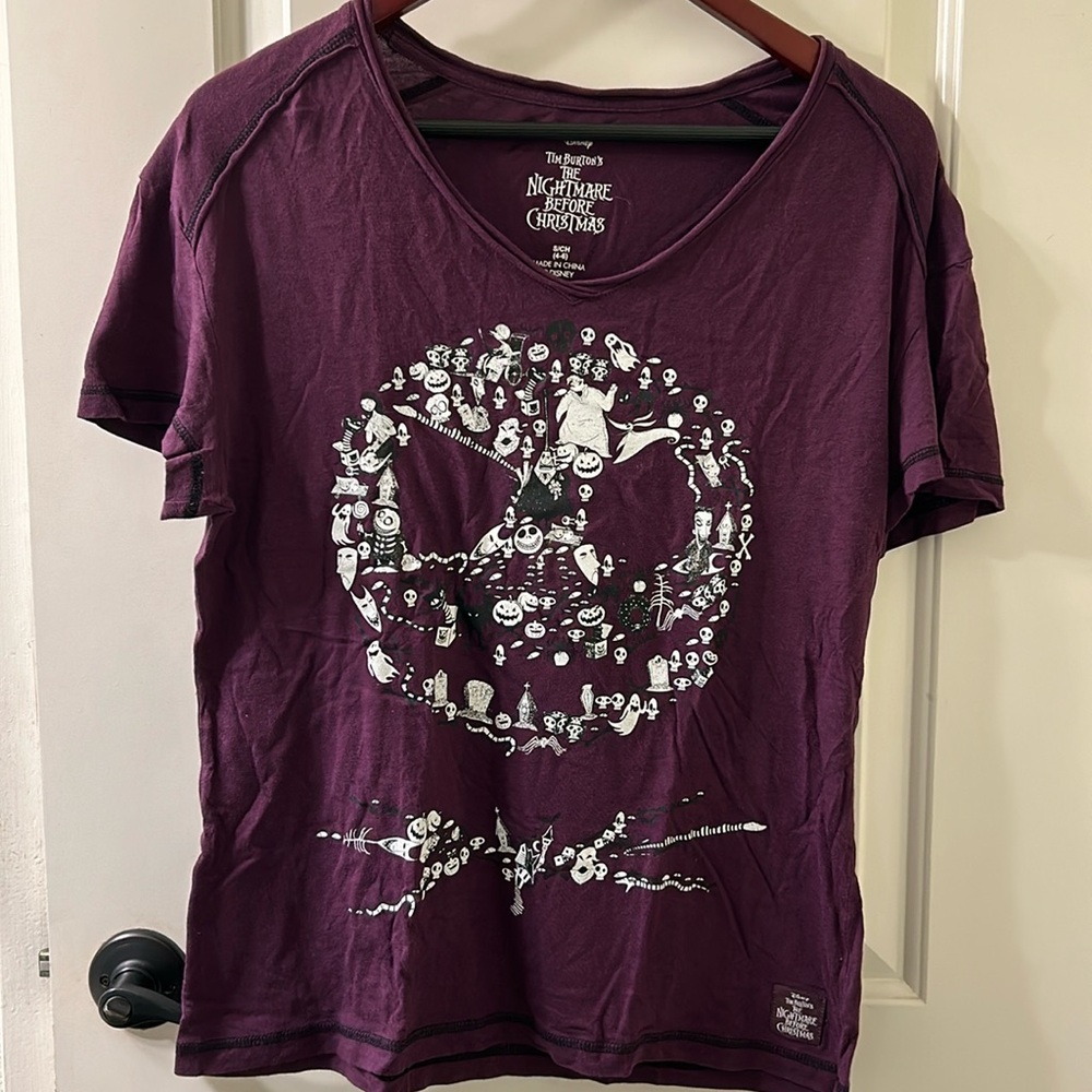 DISNEY Nightmare before Christmas Purple Tee, Sz S